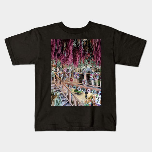 Hanging Flower Witchy Shop Photography Kids T-Shirt by JamieWetzel